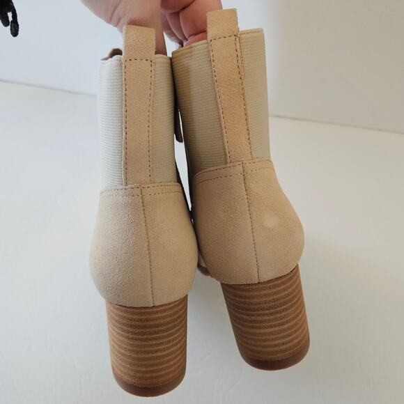 Violet & Red Loaded Knit Cuff Bootie Tan Women's 8 Neutral Casual Fall Western - Picture 5 of 9